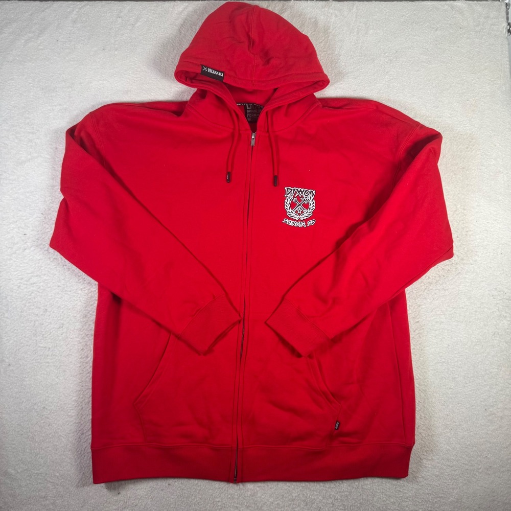 Dixxon Flannel Co Zip Hoodie Mens 3XL Red NWOT Sturgis SD Graphic Fleece